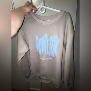 White Fox Beige and Blue Crewneck
